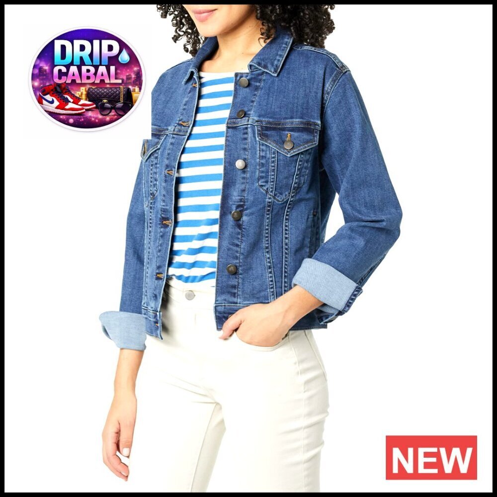 Women's Denim Jacket Plus Size High Stretch Regular Fit Layering Piece